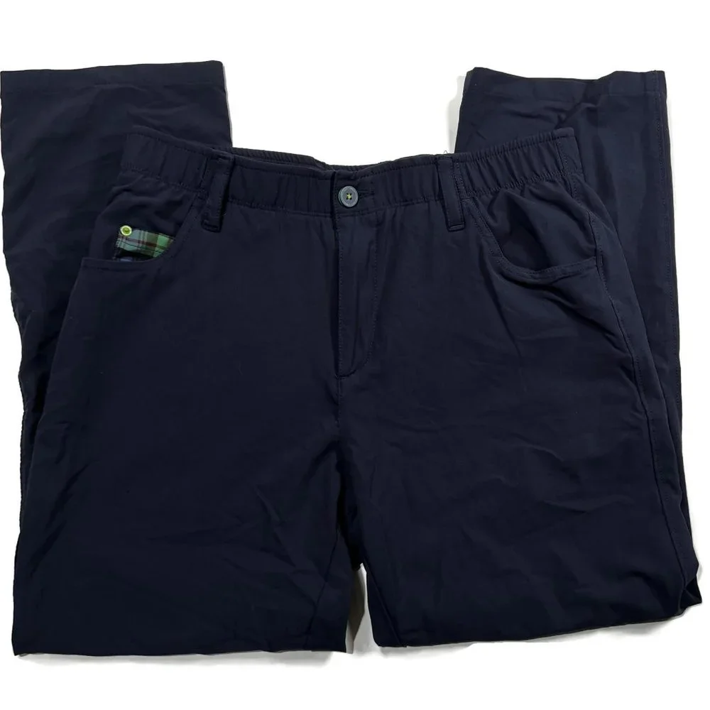 William Bill Murray Golf Pants Mens 32 x 27 Blue Nylon Blend‎ Straight Chino